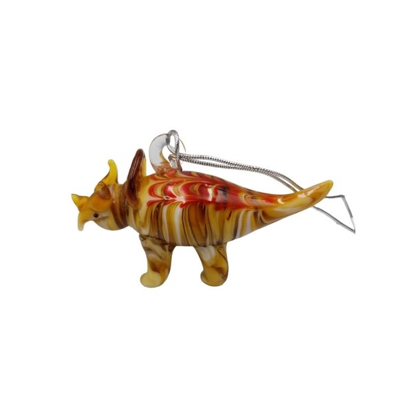 Triceratops Dinosaur Dynasty Gallery Glass lampwork Glassdelights Figurine - Picture 4 of 11